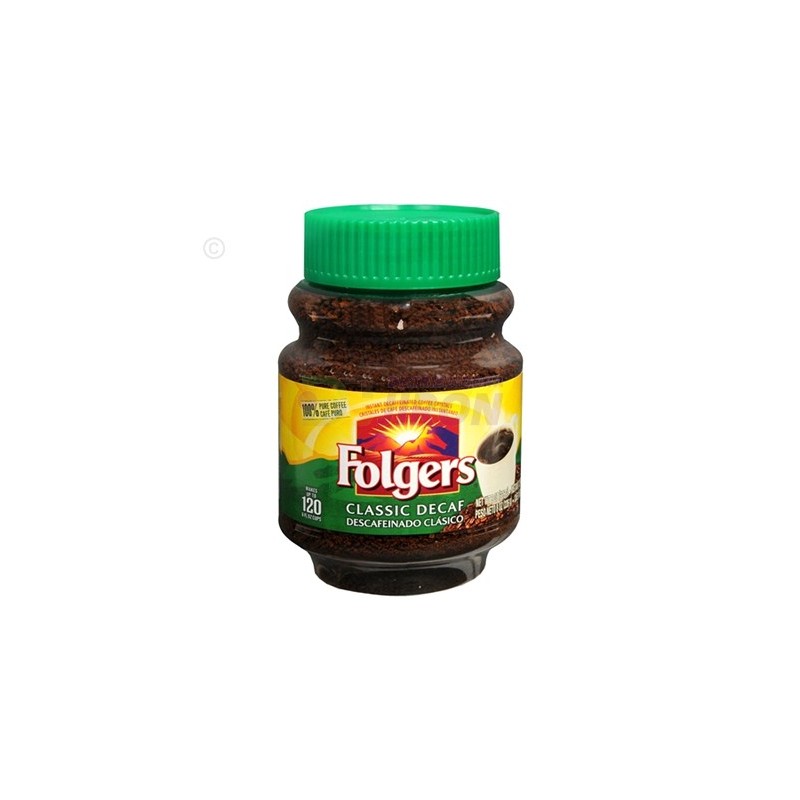 Folgers Classic Decaf Instant Coffee. 12 oz. Distribuidora Jirón