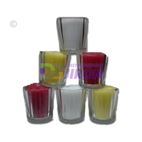 Candles in Small Glass.
