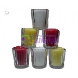 Candles in Small Glass. 3 Pack.