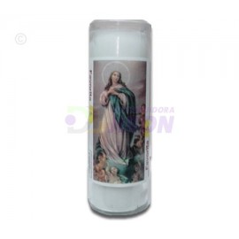 Large candles W/Christian figures. 3 Pack.