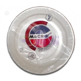 No.9 White Plastic Plates. 3 Pack. 25 plates in each pack.