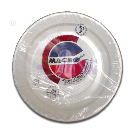 No9 White Plastic Plates 3 Pack 25 Plates In Each Pack 
