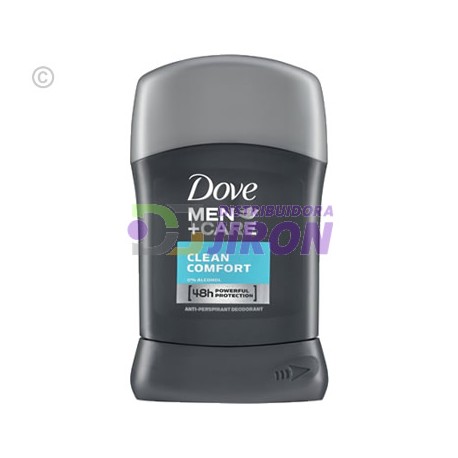 Desodorante Dove Men Care. Clean Comfort. 50 gr. Barra.