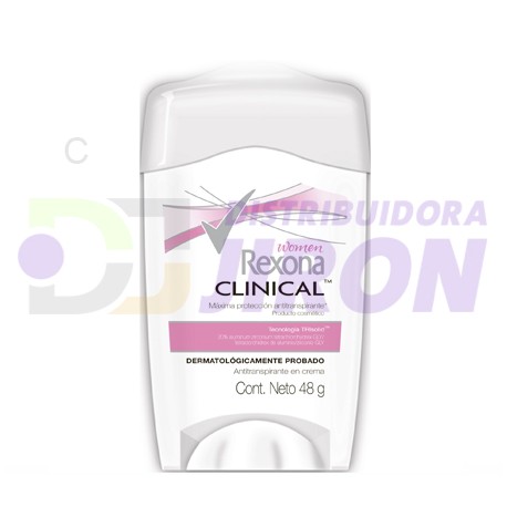 REXONA desodorante CLINICAL antitranspirante en crema para dama 48 g