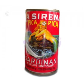 Pica Pica sardines in hot sauce. 5.5 oz. cylinder.