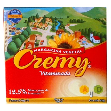 Cremy Margarine, 5 Bar Box. 400 gr