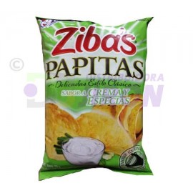 Zibas. Potato Chips. Sour Cream & Spices. 80 gr.
