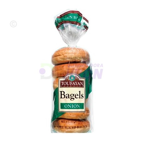Onion Bagels. Toufayan. 6 Pre-Sliced Bagels.