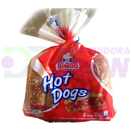 Bimbo Hot Dog Bread. 325 gr. 8 Piece.