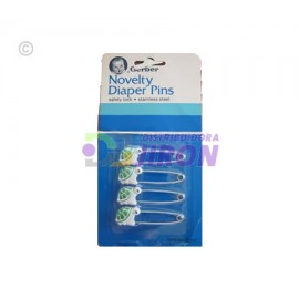 Gerber Diaper Pins. 4 Pack. Figures.