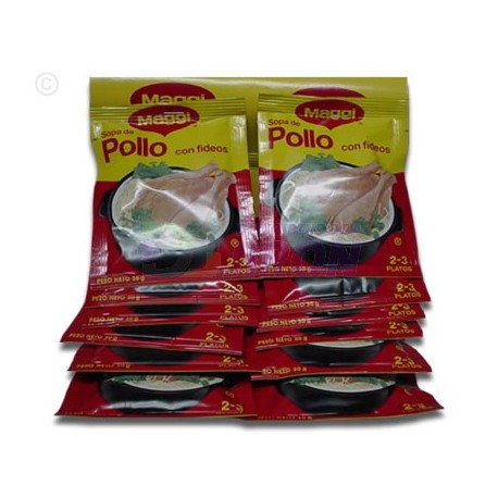 Maggi Chicken Soup String. 12 individual soup bags.