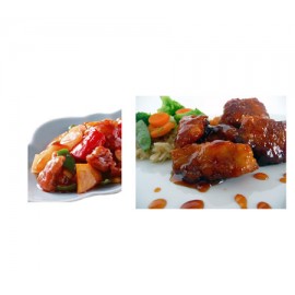 Sweet & Sour Chicken and Pork with Vegetables.