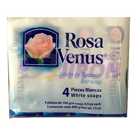Rosa Venus Bar Soap. White. 4 Pack. 400 gr.