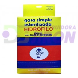 Gasa Simple Esterilizada Hidrofilo 10x10. 100 Uni.