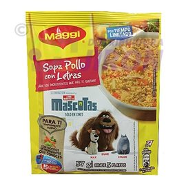 Sopa Pollo con Letras Maggi. 57 gr. 3 Pack.