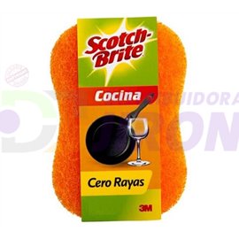 Zero Scratch Scrub Scotch Brite W/Sponge. Orange. Kitchen.