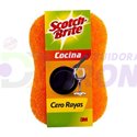 Zero Scratch Scrub Scotch Brite W/Sponge. Orange. Kitchen.