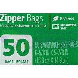 Glad. Double Zipper. Sandwich Bag. 50 Count.