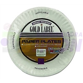 Plato de Papel Gold Label. No. 9. - 300 Uni.