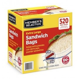 Bolsa con cierre para guardar sandwich 520uni 17.5cm x 16.5cm