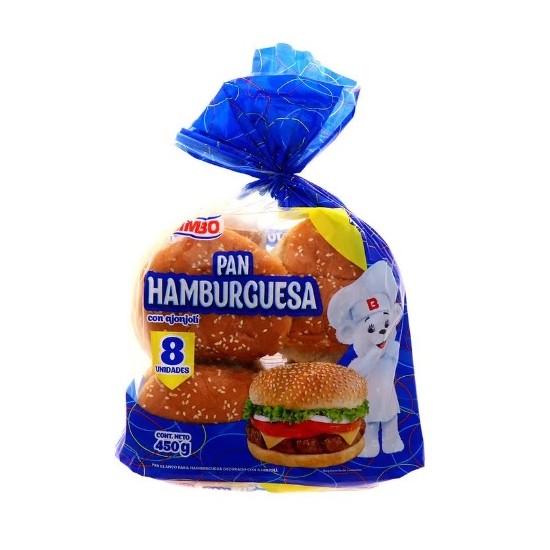 Bimbo Hamburger Bread. 8 Unit. 450gr.