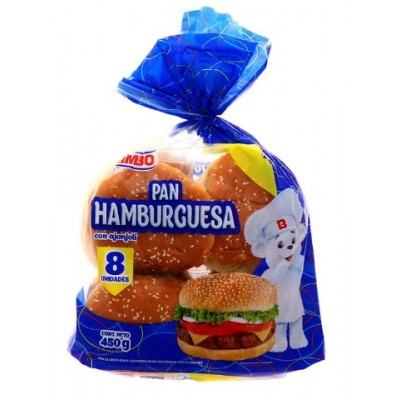 Bimbo Hamburger Bread. 8 Unit. 450gr.